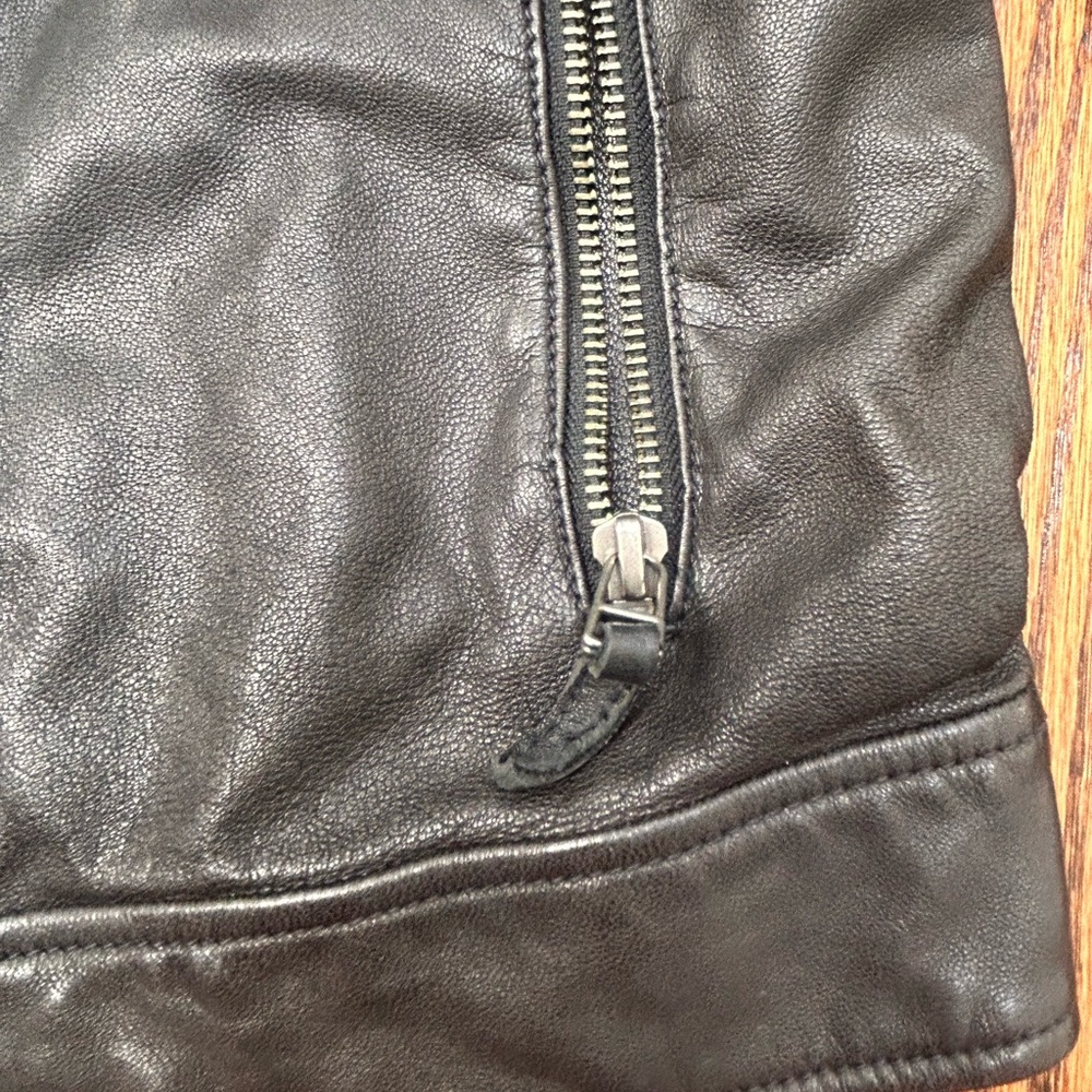 Nordstrom Treasure & Bond Women's Black Leather Biker Jacket XS